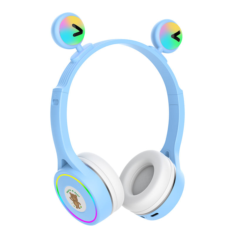 SY-T30 Children Headset Cute Eyes Design Adjustable Headband Bluetooth 5.1 Headphone with RGB Light SY-T30 Children Headset Cute Eyes Design Adjustable Headband Bluetooth 5.1 Headphone with RGB Light